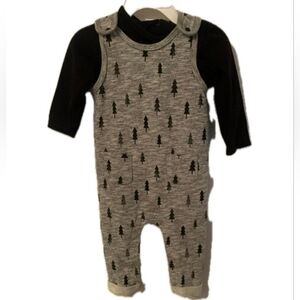 Petit Lem Gray and Black Kids Matching Set